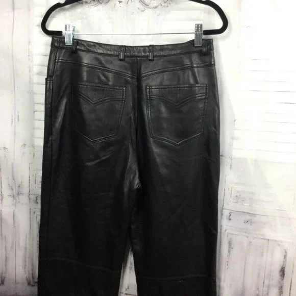 Escada Black Lamb Leather Pants